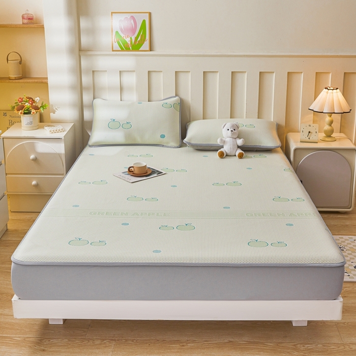 91家纺网 家纺一手货源 找家纺 凯罗 2026春夏凉豆豆小红书爆款A类乙纶PE凉豆豆床笠款可水洗床笠 青苹果乐园