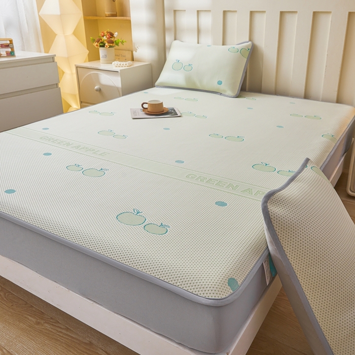 91家纺网 家纺一手货源 找家纺 凯罗 2026春夏凉豆豆小红书爆款A类乙纶PE凉豆豆床笠款可水洗床笠 青苹果乐园