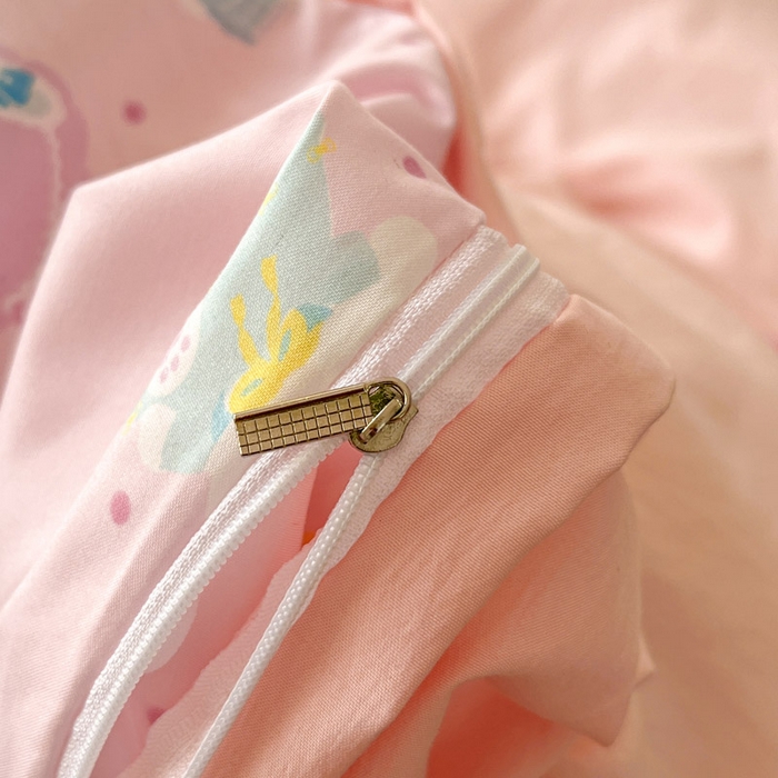 91家纺网 家纺一手货源 找家纺 （总）颜选 2026春夏新款卡通款水洗棉毛巾绣四件套-猪猪