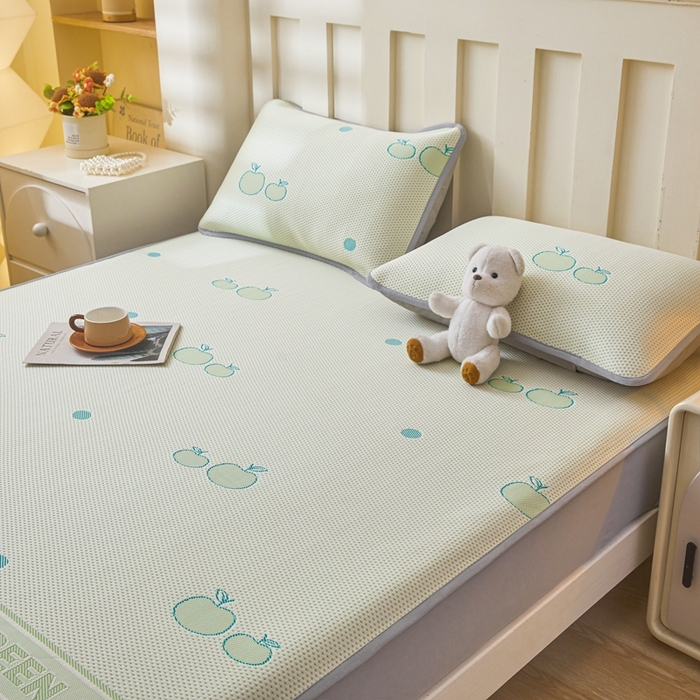 91家纺网 家纺一手货源 找家纺 凯罗 2026春夏凉豆豆小红书爆款A类乙纶PE凉豆豆床笠款可水洗床笠 青苹果乐园