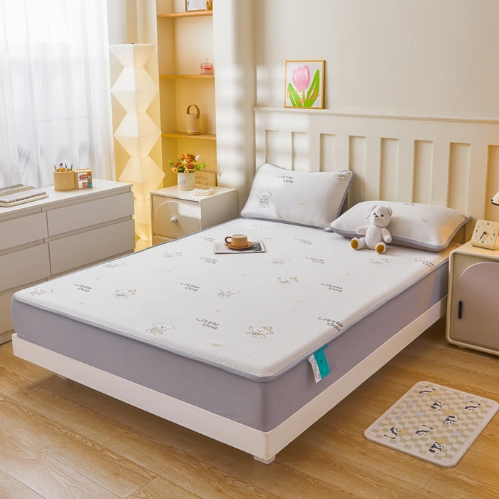 91家纺网 家纺一手货源 找家纺 凯罗 2026春夏凉豆豆小红书爆款A类乙纶PE凉豆豆床笠款可水洗床笠 淘气笨笨狗