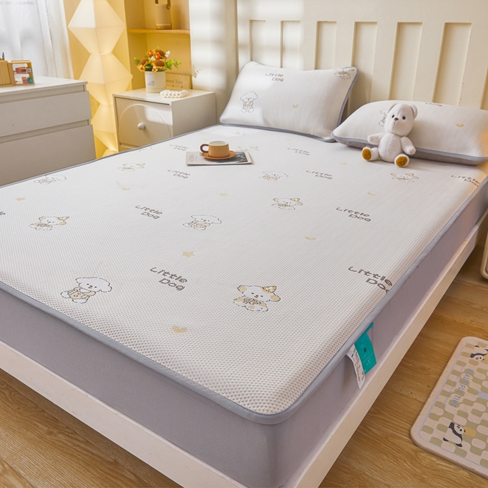 91家纺网 家纺一手货源 找家纺 凯罗 2026春夏凉豆豆小红书爆款A类乙纶PE凉豆豆床笠款可水洗床笠 淘气笨笨狗