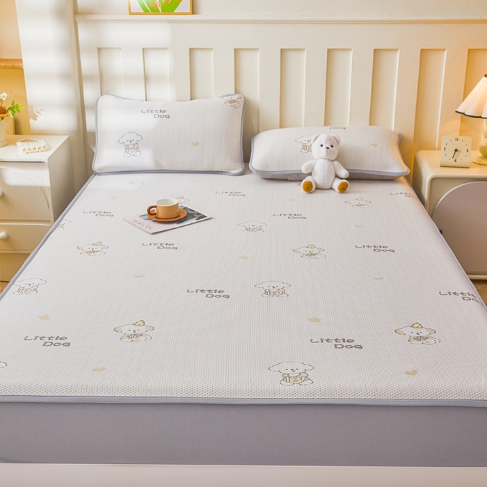 91家纺网 家纺一手货源 找家纺 凯罗 2026春夏凉豆豆小红书爆款A类乙纶PE凉豆豆床笠款可水洗床笠 淘气笨笨狗