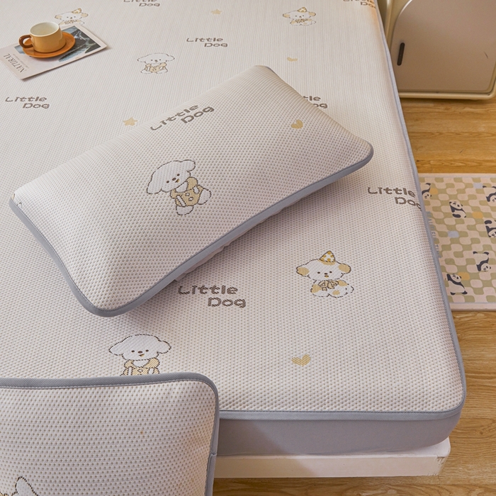 91家纺网 家纺一手货源 找家纺 凯罗 2026春夏凉豆豆小红书爆款A类乙纶PE凉豆豆床笠款可水洗床笠 淘气笨笨狗