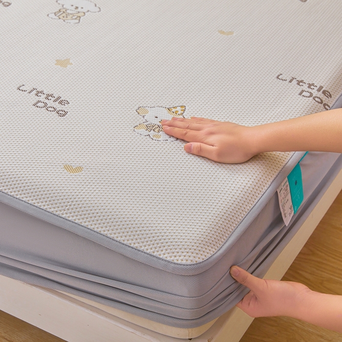 91家纺网 家纺一手货源 找家纺 凯罗 2026春夏凉豆豆小红书爆款A类乙纶PE凉豆豆床笠款可水洗床笠 淘气笨笨狗