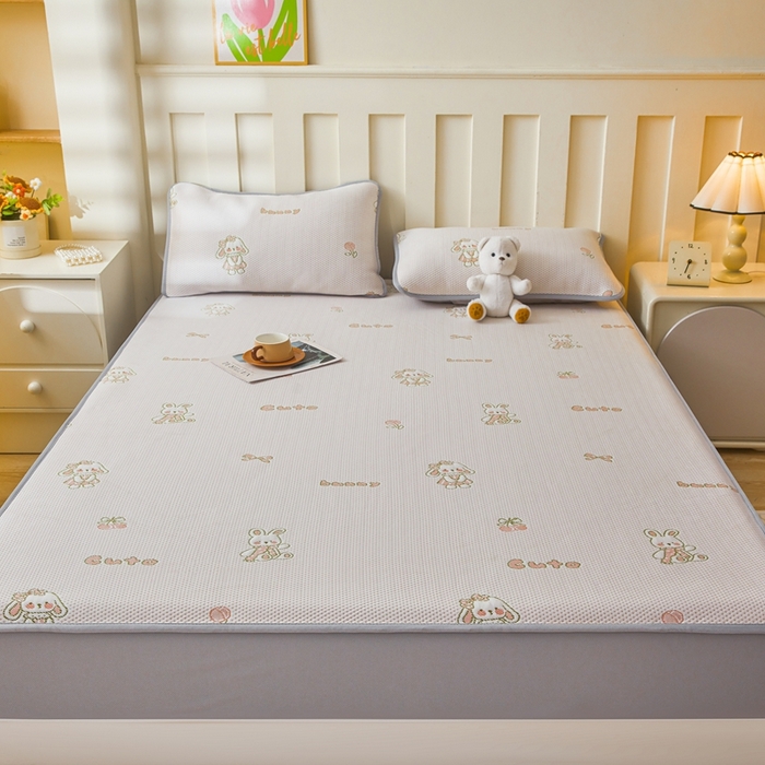 91家纺网 家纺一手货源 找家纺 凯罗 2026春夏凉豆豆小红书爆款A类乙纶PE凉豆豆床笠款可水洗床笠 兔叽乖乖