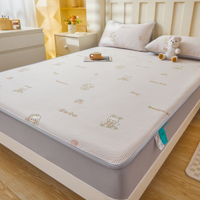 91家纺网 家纺一手货源 找家纺 凯罗 2026春夏凉豆豆小红书爆款A类乙纶PE凉豆豆床笠款可水洗床笠 兔叽乖乖