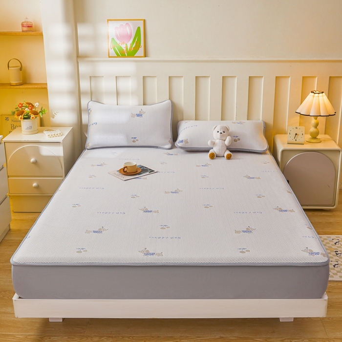 91家纺网 家纺一手货源 找家纺 凯罗 2026春夏凉豆豆小红书爆款A类乙纶PE凉豆豆床笠款可水洗床笠 小萌狗