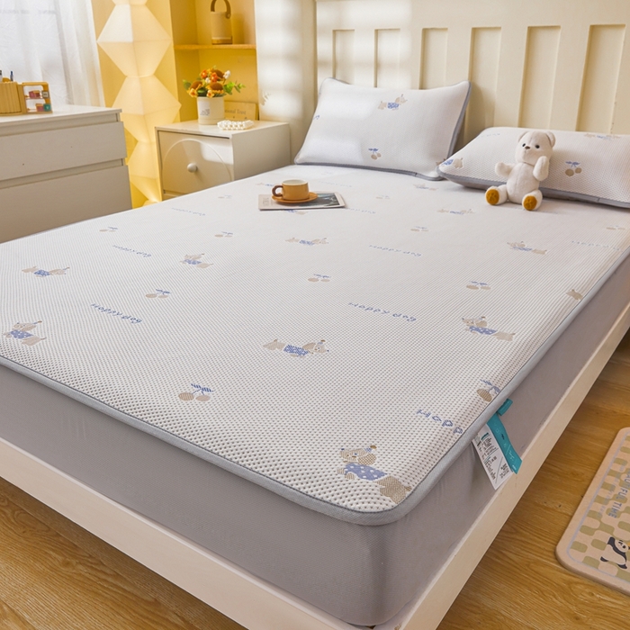 91家纺网 家纺一手货源 找家纺 凯罗 2026春夏凉豆豆小红书爆款A类乙纶PE凉豆豆床笠款可水洗床笠 小萌狗