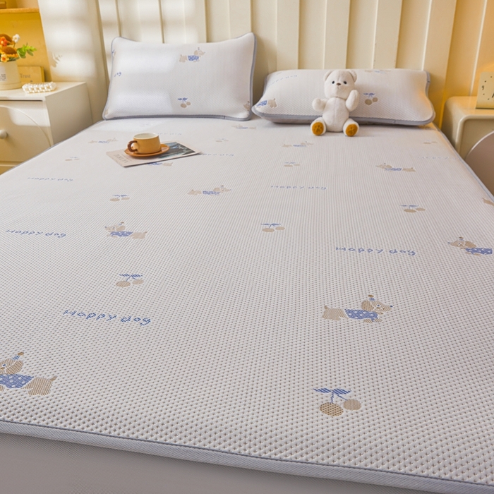 91家纺网 家纺一手货源 找家纺 凯罗 2026春夏凉豆豆小红书爆款A类乙纶PE凉豆豆床笠款可水洗床笠 小萌狗