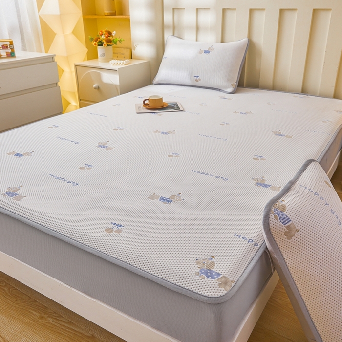 91家纺网 家纺一手货源 找家纺 凯罗 2026春夏凉豆豆小红书爆款A类乙纶PE凉豆豆床笠款可水洗床笠 小萌狗