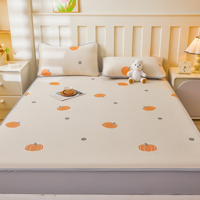 91家纺网 家纺一手货源 找家纺 凯罗 2026春夏凉豆豆小红书爆款A类乙纶PE凉豆豆床笠款可水洗床笠 小南瓜-桔