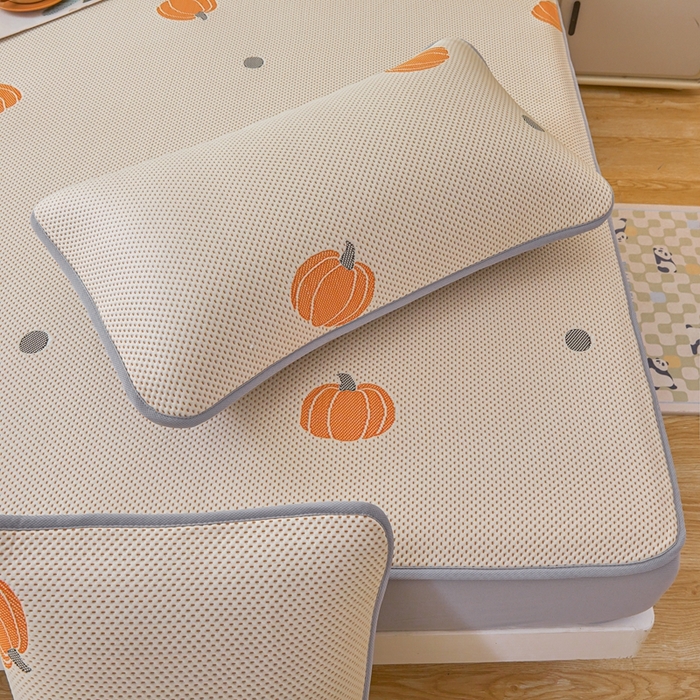 91家纺网 家纺一手货源 找家纺 凯罗 2026春夏凉豆豆小红书爆款A类乙纶PE凉豆豆床笠款可水洗床笠 小南瓜-桔