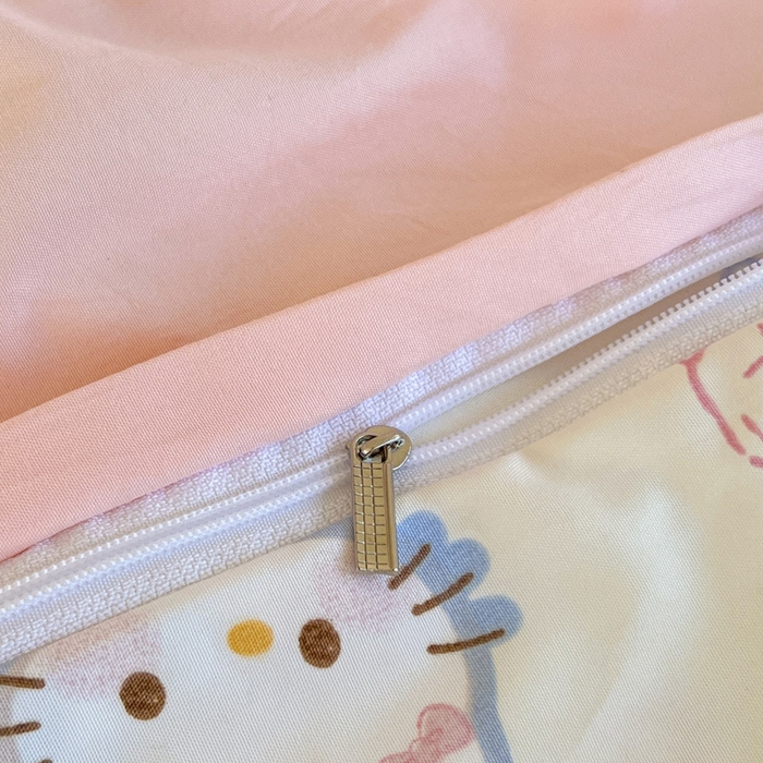 91家纺网 家纺一手货源 找家纺 （总）颜选 2026春夏新款卡通款水洗棉毛巾绣四件套-凯蒂猫