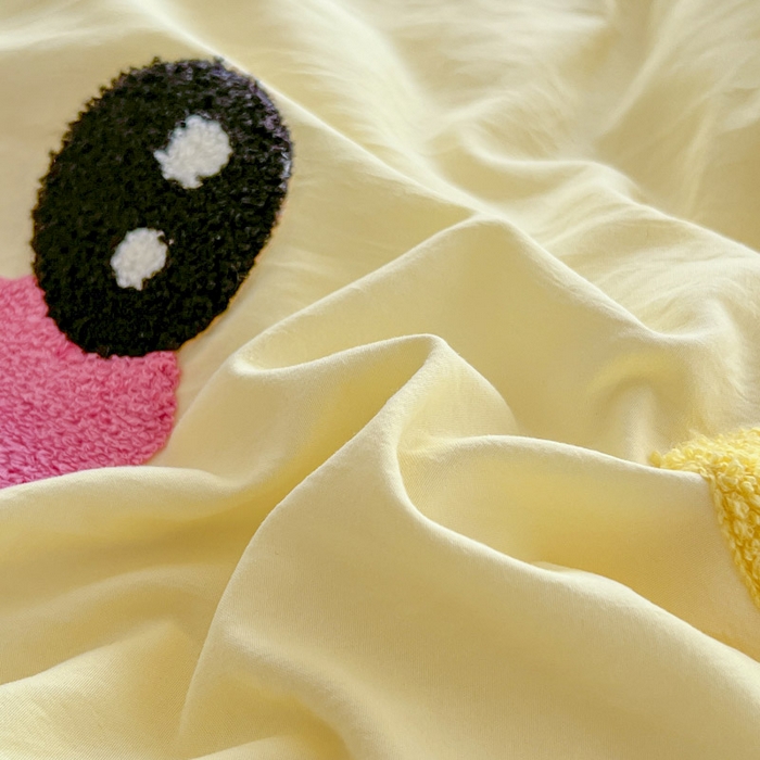 91家纺网 家纺一手货源 找家纺 颜选 2026春夏新款卡通款水洗棉毛巾绣四件套-凯蒂猫 凯蒂猫-甜桔