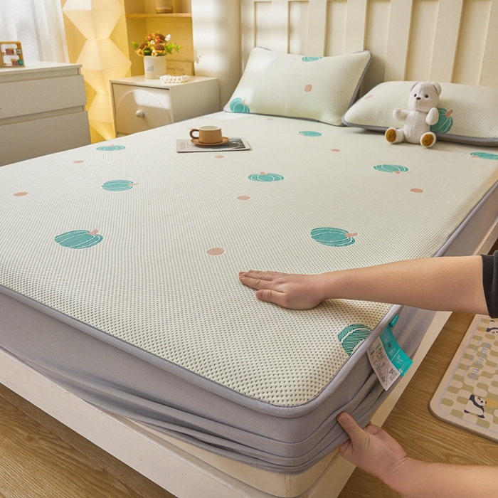 凯罗 2026春夏凉豆豆小红书爆款A类乙纶PE凉豆豆床笠款可水洗床笠 小南瓜-绿