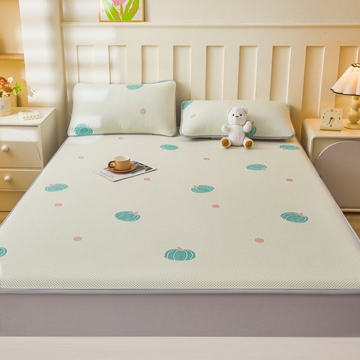 91家纺网 家纺一手货源 找家纺 凯罗 2026春夏凉豆豆小红书爆款A类乙纶PE凉豆豆床笠款可水洗床笠 小南瓜-绿