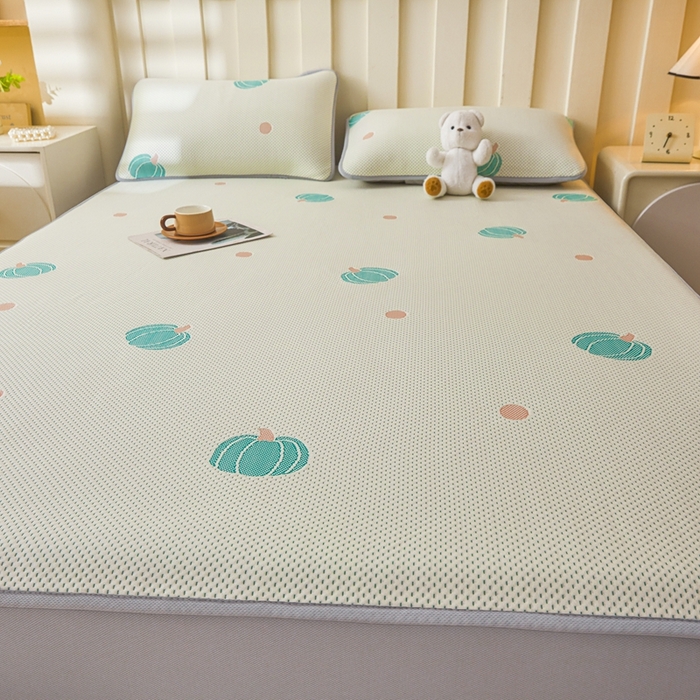 91家纺网 家纺一手货源 找家纺 凯罗 2026春夏凉豆豆小红书爆款A类乙纶PE凉豆豆床笠款可水洗床笠 小南瓜-绿