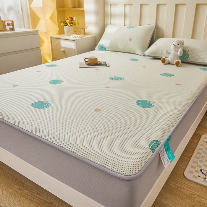 91家纺网 家纺一手货源 找家纺 凯罗 2026春夏凉豆豆小红书爆款A类乙纶PE凉豆豆床笠款可水洗床笠 小南瓜-绿