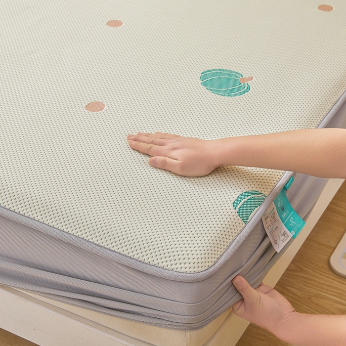 91家纺网 家纺一手货源 找家纺 凯罗 2026春夏凉豆豆小红书爆款A类乙纶PE凉豆豆床笠款可水洗床笠 小南瓜-绿