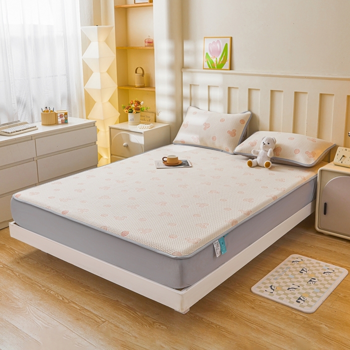 91家纺网 家纺一手货源 找家纺 凯罗 2026春夏凉豆豆小红书爆款A类乙纶PE凉豆豆床笠款可水洗床笠 圆点米奇-粉