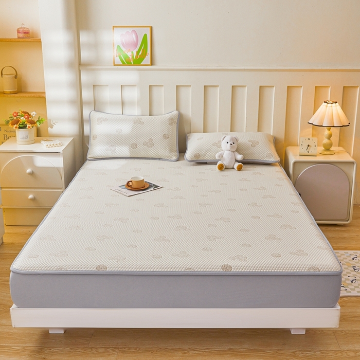 91家纺网 家纺一手货源 找家纺 凯罗 2026春夏凉豆豆小红书爆款A类乙纶PE凉豆豆床笠款可水洗床笠 圆点米奇-咖