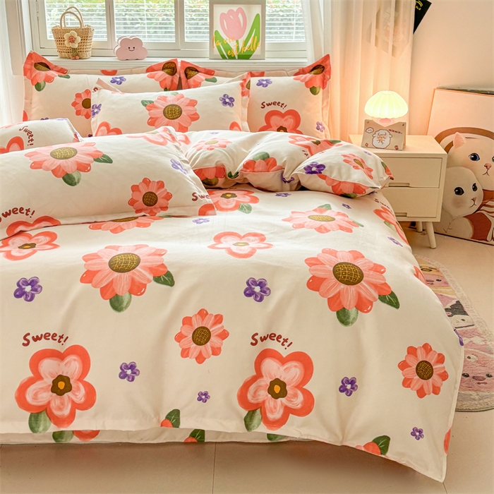 91家纺网 家纺一手货源 找家纺 沐珩家纺 2026新款植物羊绒加厚四件套单被套 玫香怡人