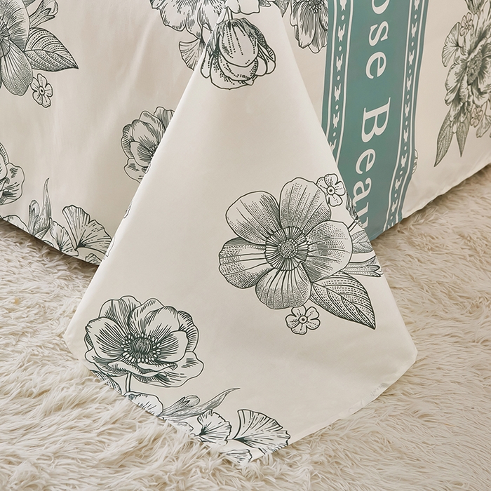 91家纺网 家纺一手货源 找家纺 沐珩家纺 2026新款植物羊绒加厚四件套单被套 浓情花韵