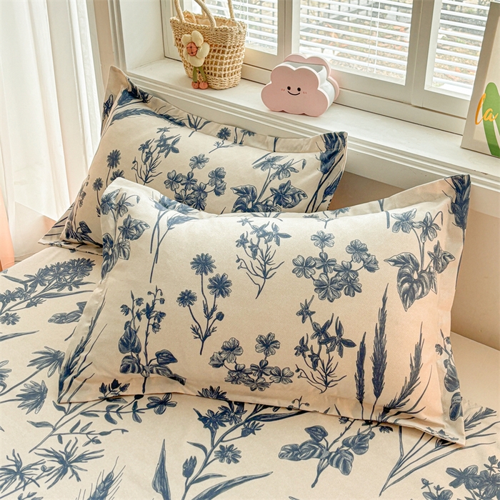 91家纺网 家纺一手货源 找家纺 沐珩家纺 2026新款植物羊绒加厚四件套单被套 青花词