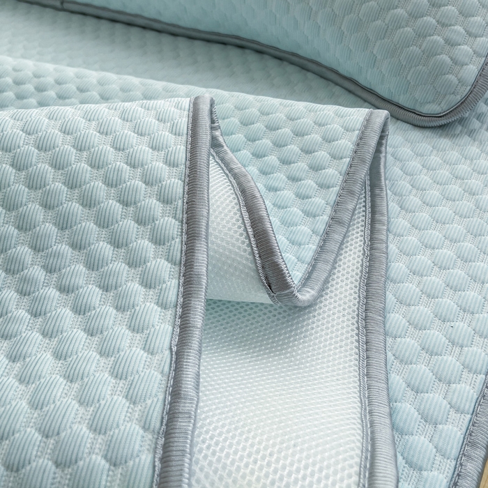 91家纺网 家纺一手货源 找家纺 宅部落 2026春夏新款学生宿舍凉感豆豆凉席席子 豆豆席-大熊猫淡蓝