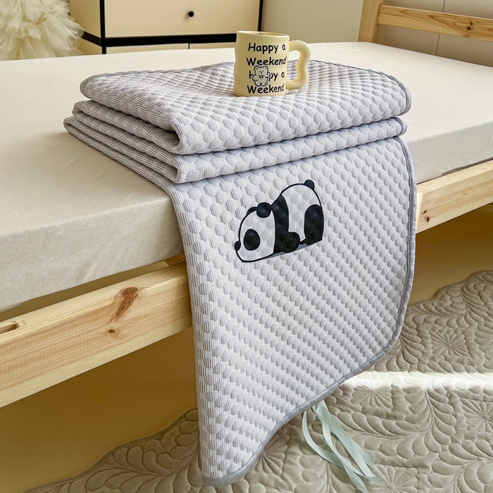 91家纺网 家纺一手货源 找家纺 宅部落 2026春夏新款学生宿舍凉感豆豆凉席席子 豆豆席-大熊猫灰