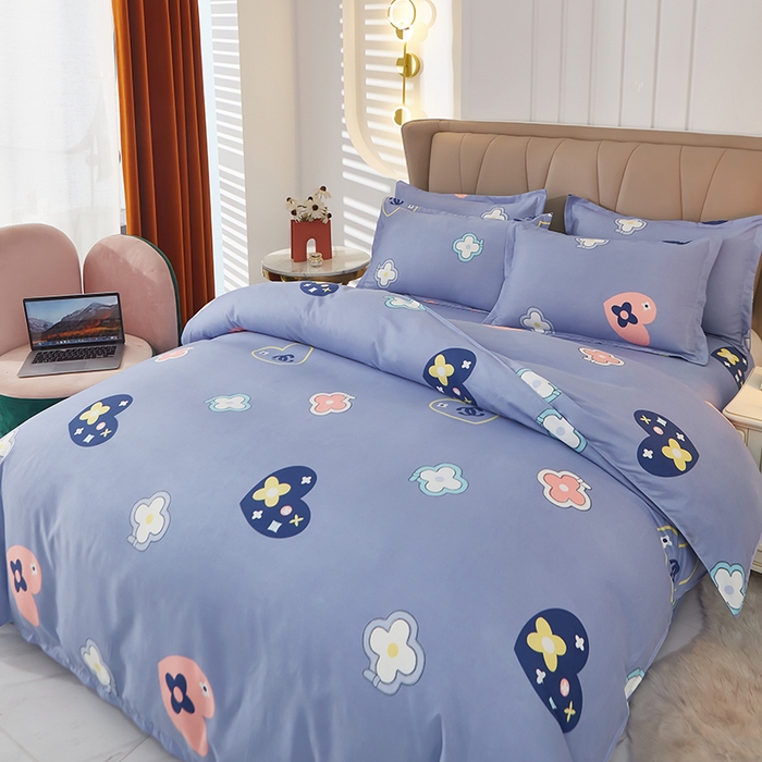 91家纺网 家纺一手货源 找家纺 沐珩家纺 2026新款植物羊绒加厚四件套单被套 桃心密码