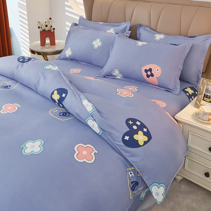 91家纺网 家纺一手货源 找家纺 沐珩家纺 2026新款植物羊绒加厚四件套单被套 桃心密码