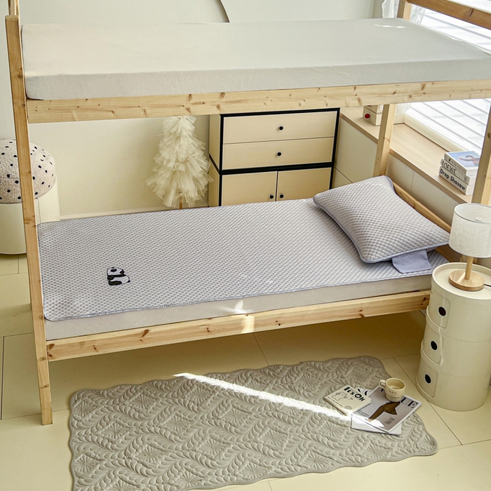 91家纺网 家纺一手货源 找家纺 宅部落 2026春夏新款学生宿舍凉感豆豆凉席席子 豆豆席-大熊猫灰