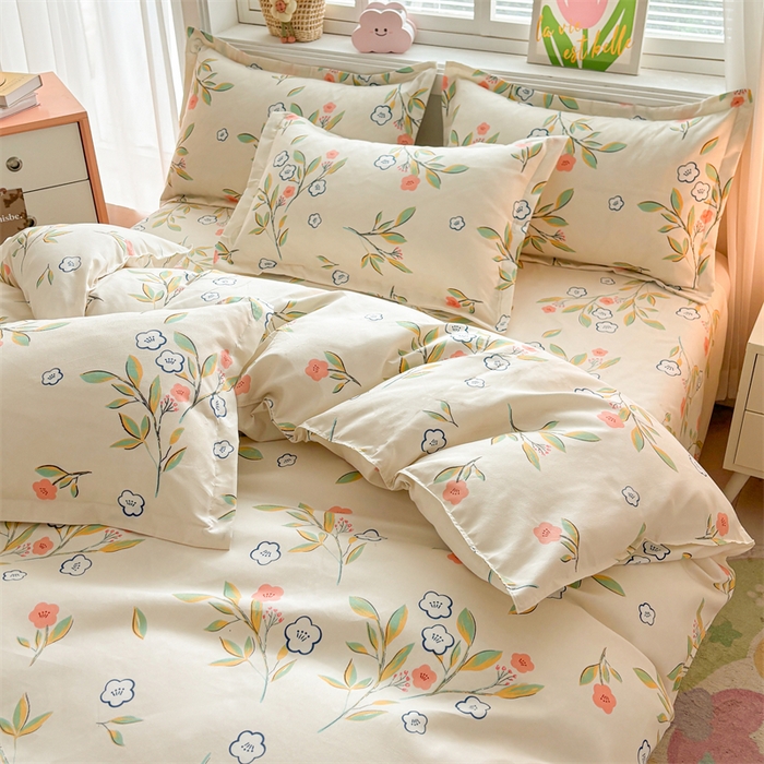 91家纺网 家纺一手货源 找家纺 沐珩家纺 2026新款植物羊绒加厚四件套单被套 恬静花开