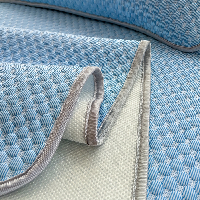 91家纺网 家纺一手货源 找家纺 宅部落 2026春夏新款学生宿舍凉感豆豆凉席席子 豆豆席-大熊猫深蓝