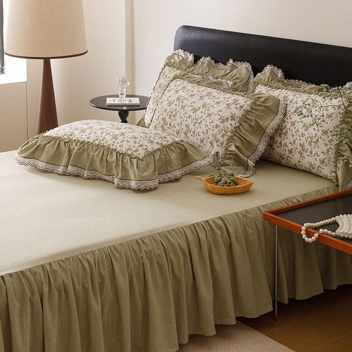 91家纺网 家纺一手货源 找家纺 菊上家纺 2026新品全棉纯棉水洗加厚云柔系列四件套 清雅