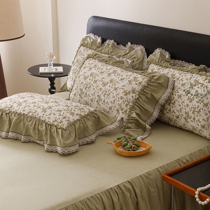 91家纺网 家纺一手货源 找家纺 菊上家纺 2026新品全棉纯棉水洗加厚云柔系列四件套 清雅