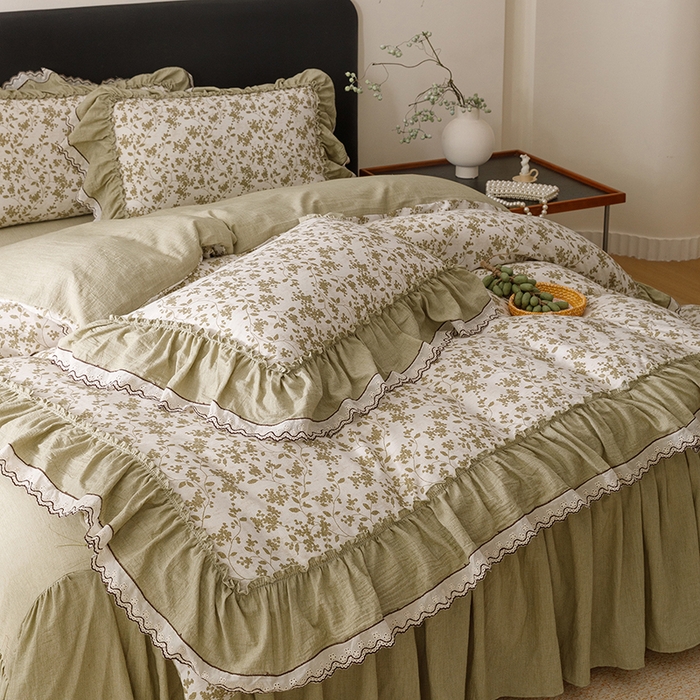 91家纺网 家纺一手货源 找家纺 菊上家纺 2026新品全棉纯棉水洗加厚云柔系列四件套 清雅