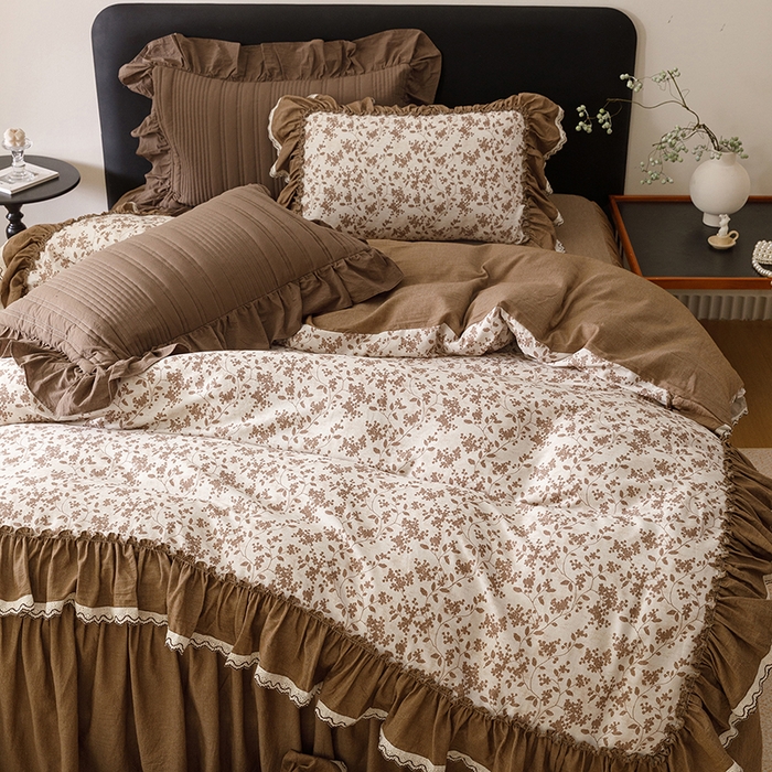 91家纺网 家纺一手货源 找家纺 菊上家纺 2026新品全棉纯棉水洗加厚云柔系列四件套 莫言