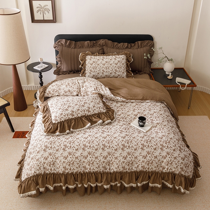 91家纺网 家纺一手货源 找家纺 菊上家纺 2026新品全棉纯棉水洗加厚云柔系列四件套 莫言