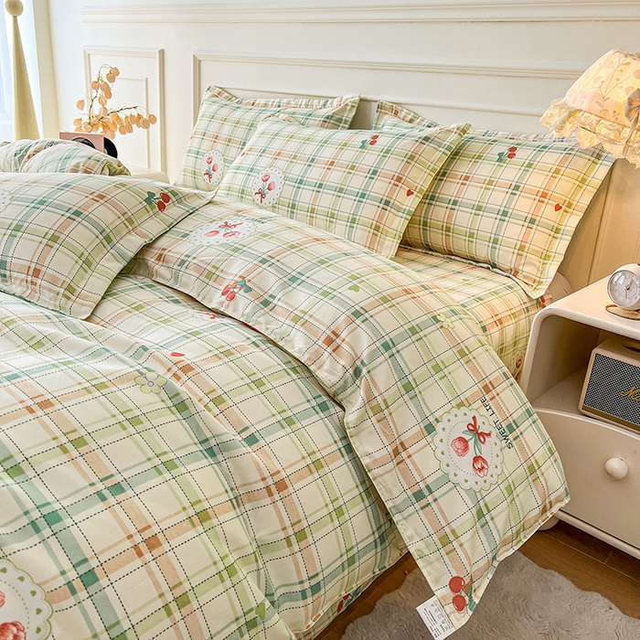 91家纺网 家纺一手货源 找家纺 沐珩家纺 2026新款植物羊绒加厚四件套单被套 甜梦格