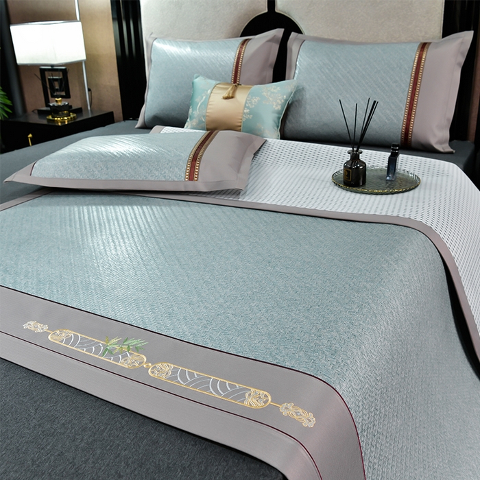 91家纺网 家纺一手货源 找家纺 小牛席业 2026新款野山藤草席（直筒发货）凉席藤席冰藤席冰丝席竹席凉席空调席草席 野山藤草席（冰蓝）