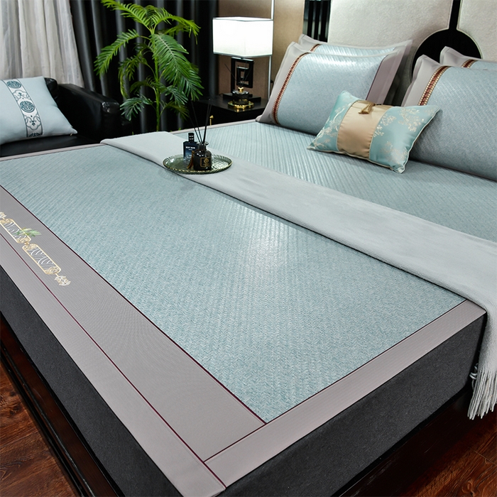 91家纺网 家纺一手货源 找家纺 小牛席业 2026新款野山藤草席（直筒发货）凉席藤席冰藤席冰丝席竹席凉席空调席草席 野山藤草席（冰蓝）