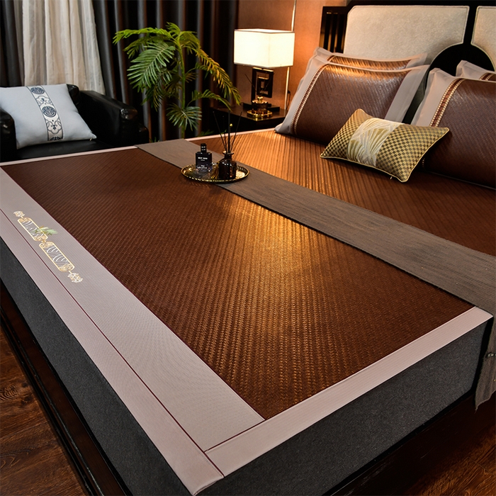 91家纺网 家纺一手货源 找家纺 小牛席业 2026新款野山藤草席（直筒发货）凉席藤席冰藤席冰丝席竹席凉席空调席草席 野山藤草席（黑咖）