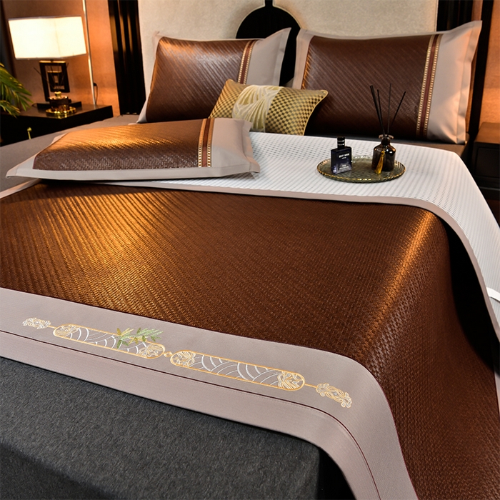 91家纺网 家纺一手货源 找家纺 小牛席业 2026新款野山藤草席（直筒发货）凉席藤席冰藤席冰丝席竹席凉席空调席草席 野山藤草席（黑咖）