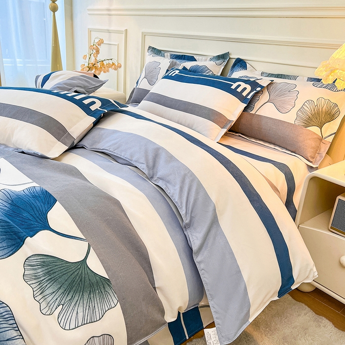 91家纺网 家纺一手货源 找家纺 沐珩家纺 2026新款植物羊绒加厚四件套单被套 杏叶声声