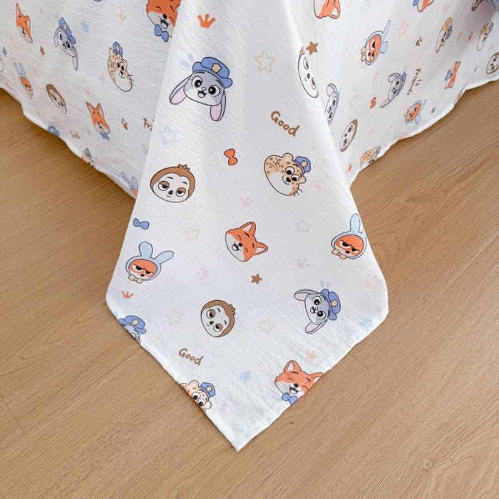 91家纺网 家纺一手货源 找家纺 艾特你 2026新款针织提花双层纱可爱毛巾绣四件套 兔八哥