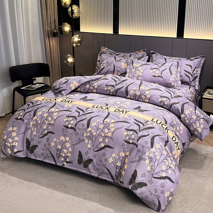 91家纺网 家纺一手货源 找家纺 沐珩家纺 2026新款植物羊绒加厚四件套单被套 幸运日