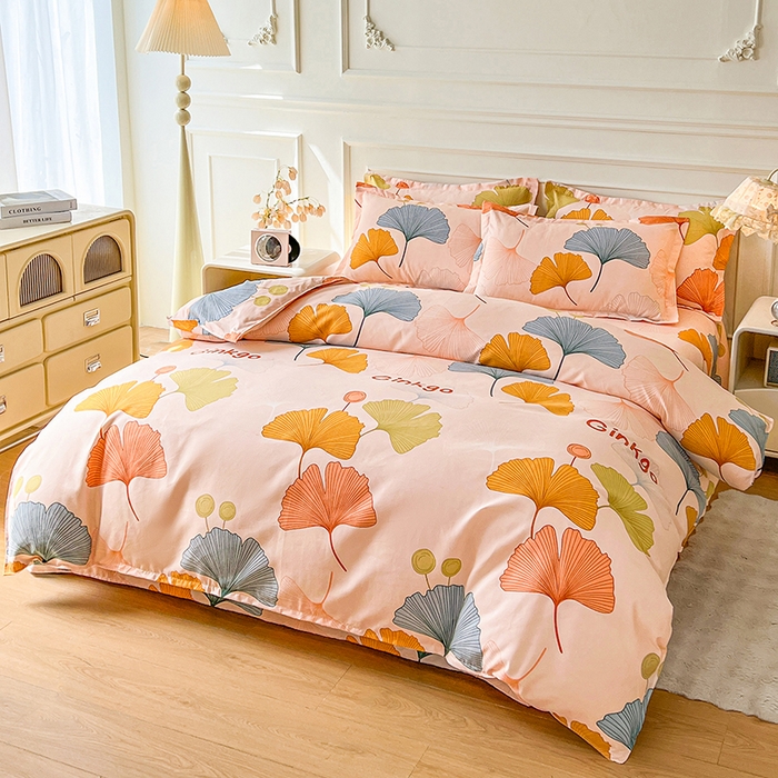 91家纺网 家纺一手货源 找家纺 沐珩家纺 2026新款植物羊绒加厚四件套单被套 银杏知秋